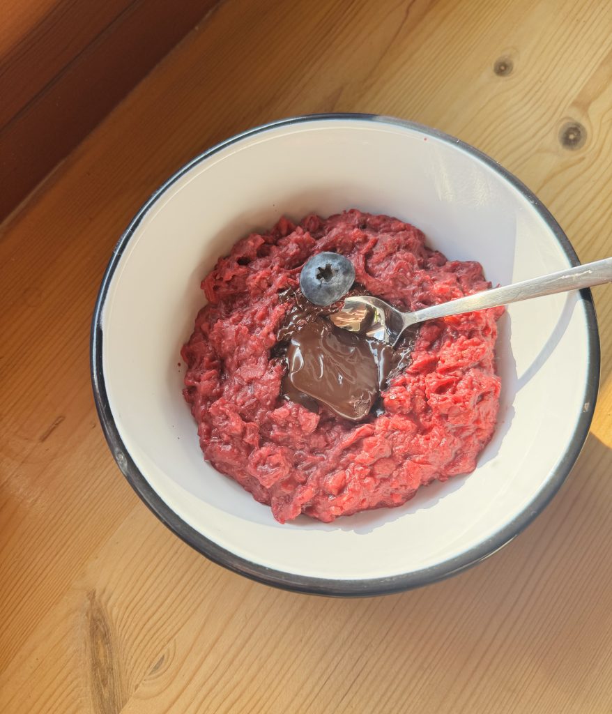 Céklás-csokis zabkása